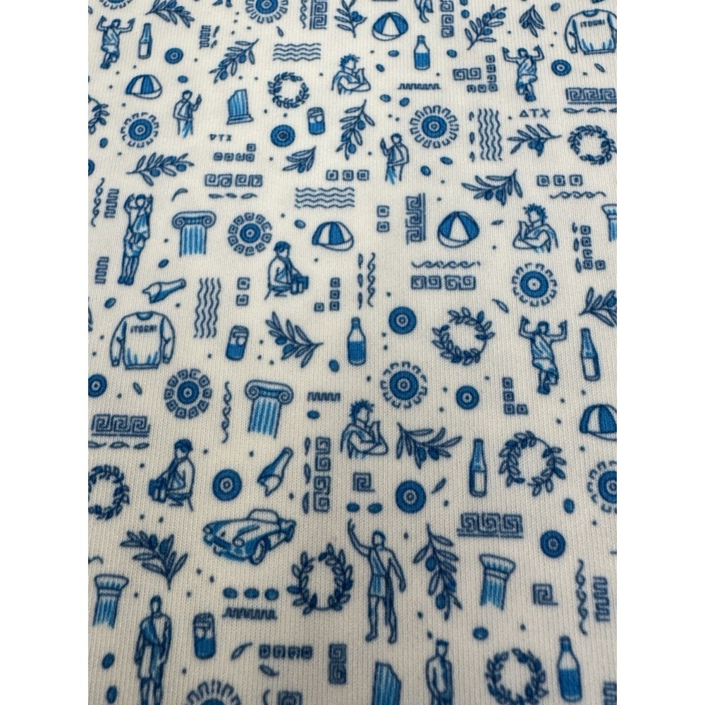 NWT Peter Millar "Toga Party" White Blue Jersey Golf Polo Shirt Men's XL $115 - Picture 5 of 10